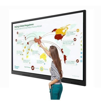 Interactive Smart Whiteboard Touch Screen Flat Panels Intelligent 75" 32GB
