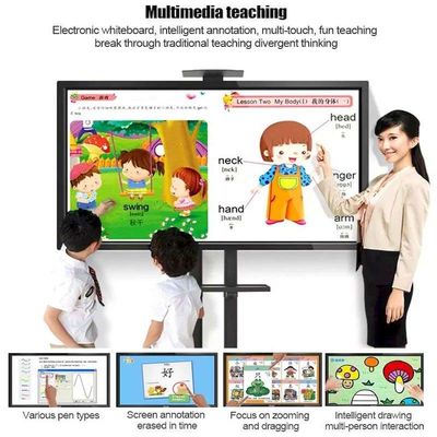 10bit Smart Tech Interactive Whiteboard LCD Multi Touch Screen Panels Built In 48MP Camera